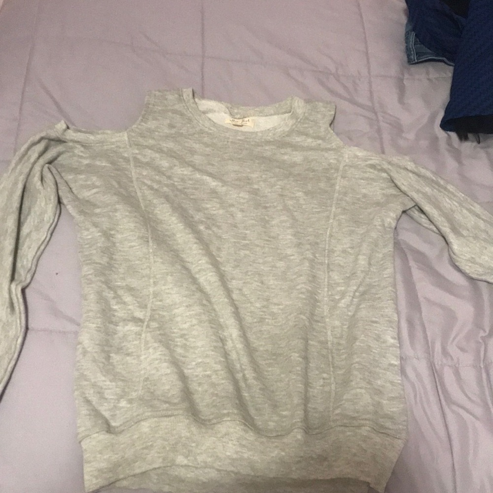 Long sleeve cut out shoulder top